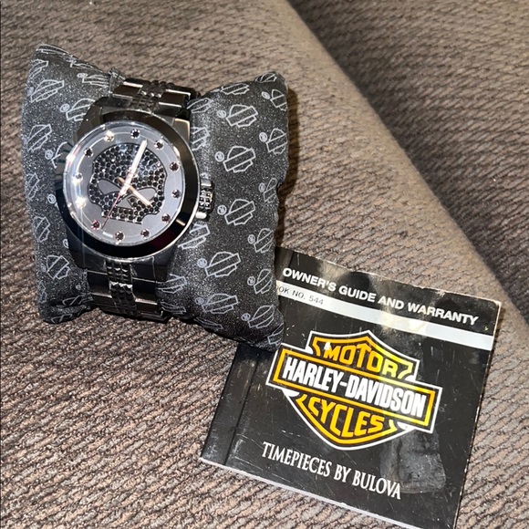 Harley-Davidson Black Watch by Bulova - Picture 1 of 2